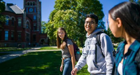 students on campus